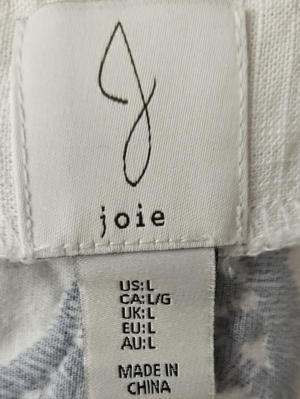 JOIE White & Blue Embroidered Crop Tank Top Size Large - Picture 10 of 10